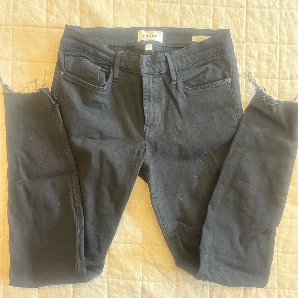 Frame Denim Black 'Le Skinny de Jeanne' Slim Jeans